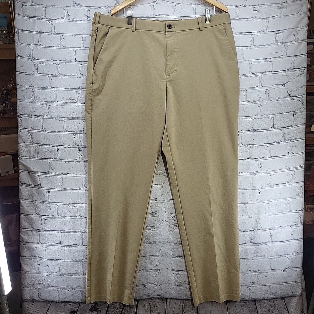 Izod Slacks Mens Sz‎ 40X34 Tan Stretch